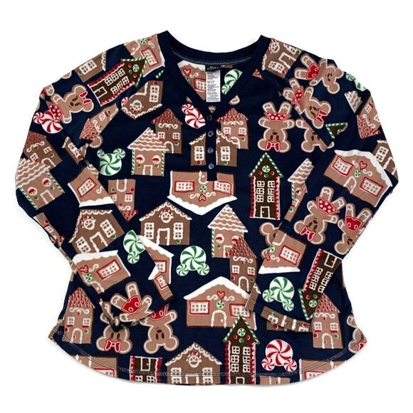 Disney Mickey & Minne Mouse Gingerbread Super Soft Fleece Pajama Set Women's S - Picture 3 of 9